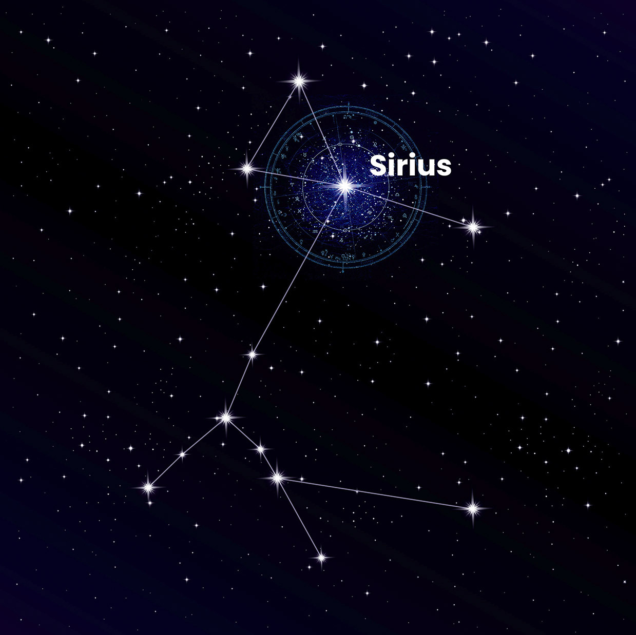Canis Major Constellation with Sirius Star